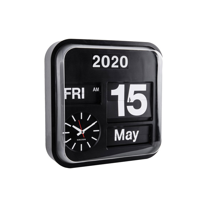 Wall Clock Big Flip Black